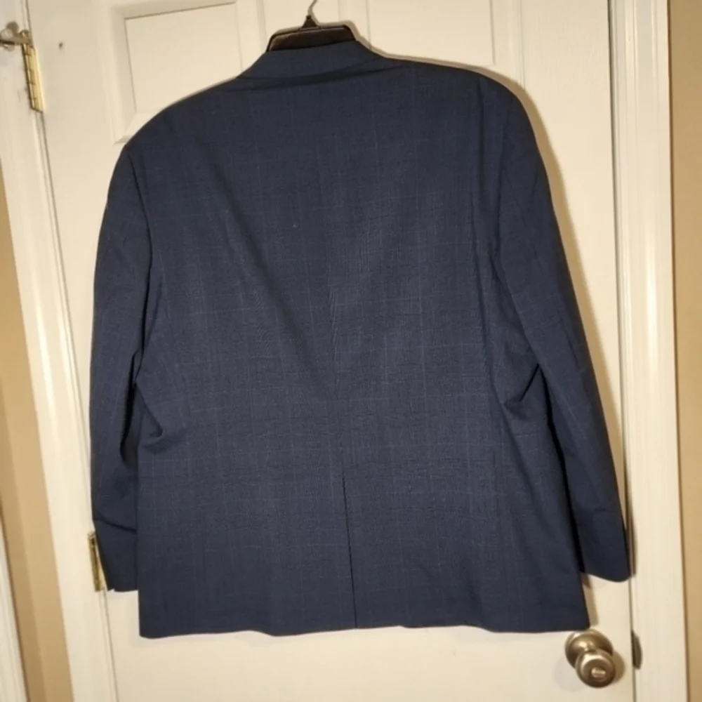 Chaps VTG Blue Wool Blend Suit Jacket 48R‎ Blue with Black